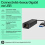 HP Adaptateur USB 3.0 vers Ethernet Gigabit RJ45, Modèle G2, Connexion réseau filaire pour ordinateur portable, Sans pilote