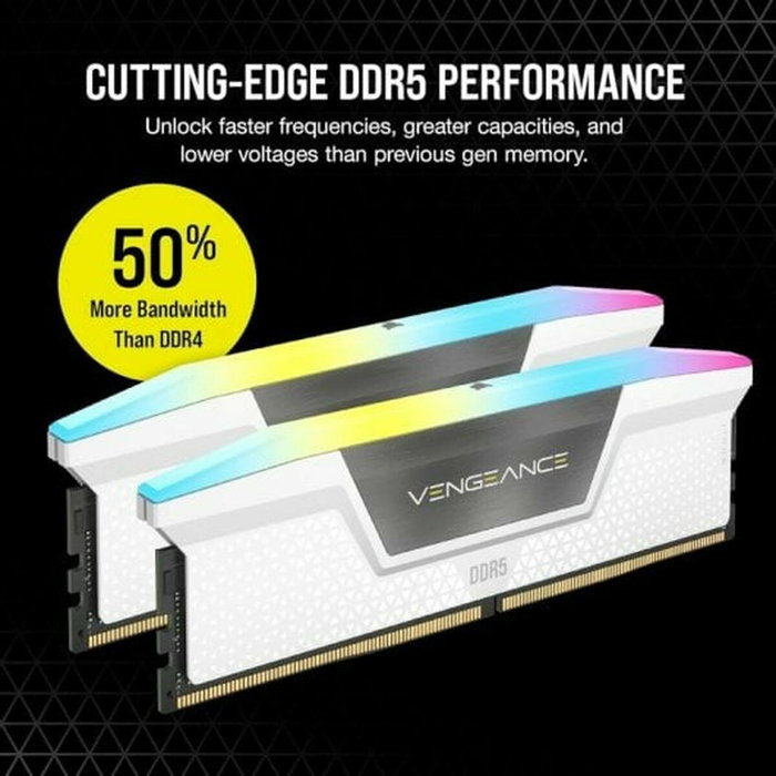 Corsair Vengeance RGB DDR5 32 Go (2 x 16 Go) 6000 MHz Blanc