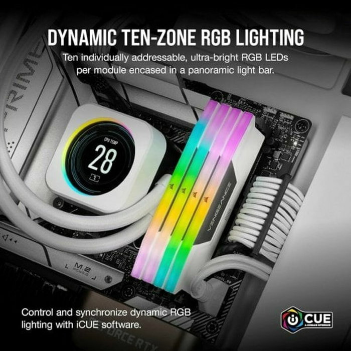 Corsair Vengeance RGB DDR5 32 Go (2 x 16 Go) 6000 MHz Blanc
