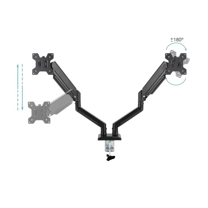 Tooq DB1434TNR-B Support de Table pour Moniteur Double Bras 13-34 Pouces VESA 75x75/100x100 Noir Tooq DB1434TNR-B Support de Table pour Moniteur Double Bras 13-34 Pouces VESA 75x75/100x100 Noir