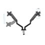 Tooq DB1434TNR-B Support de Table pour Moniteur Double Bras 13-34 Pouces VESA 75x75/100x100 Noir
