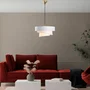 D By M.Red Suspension lustre blanc avec abat-jour en tissu