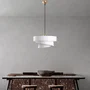 D By M.Red Suspension lustre blanc avec abat-jour en tissu