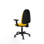 PIQUERAS Y CRESPO Chaise de bureau Algarra, tissu jaune, accoudoirs 2D