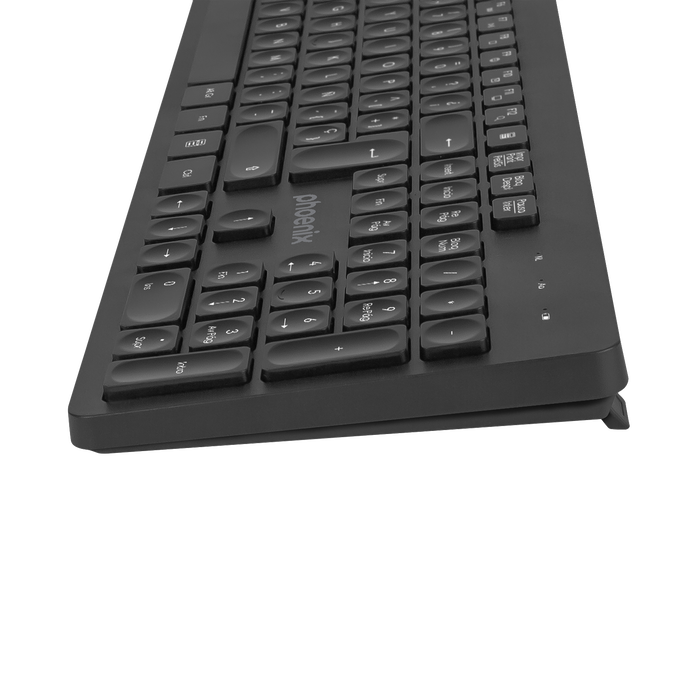 Phoenix Technologies K200 Clavier sans fil Qwerty ergonomique avec 13 touches multimedia - Noir