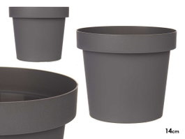 Ibergarden Pot en plastique Gris Diamètre 14 cm x Hauteur 12,5 cm (1,1 L) (Set de 12)