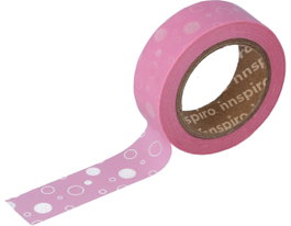 Innspiro Cinta masking tape Washi Tutti Frutti topos rosas 15mm x 10m