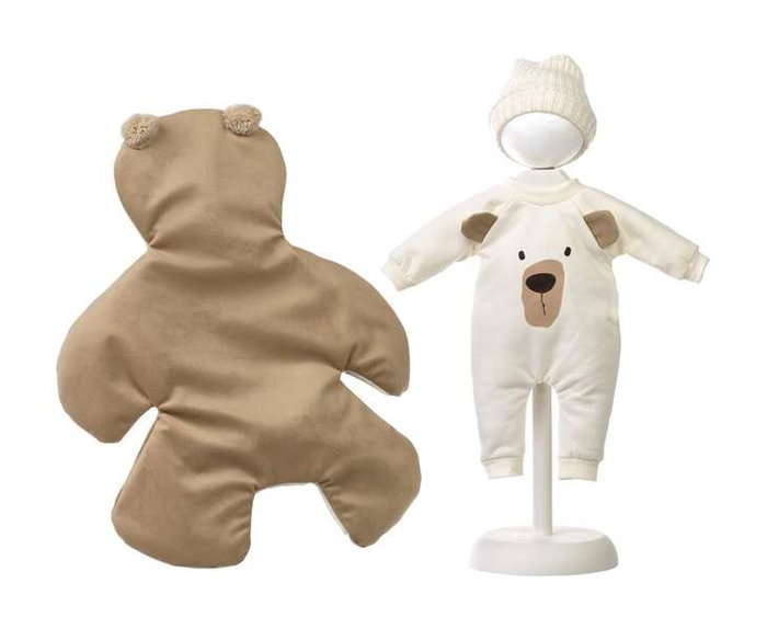 Llorens Poupée nouveau-né pleureuse ours brun 36 cm avec son et sucette - Corps en tissu Llorens Poupée nouveau-né pleureuse ours brun 36 cm avec son et sucette - Corps en tissu