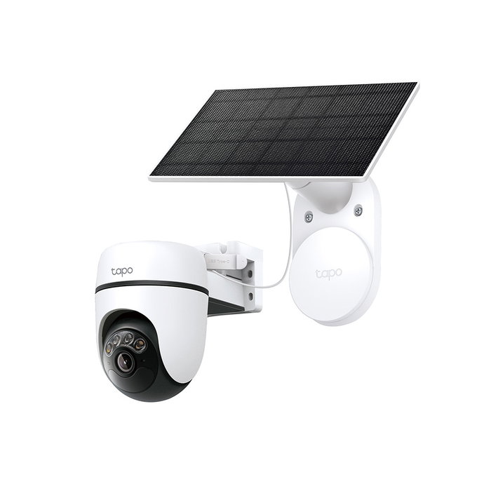 TP-Link Tapo TC90 Kit Caméra de Sécurité Extérieure avec Panneau Solaire, 2K QHD, Vision Nocturne Couleur, Détection IA, 360°