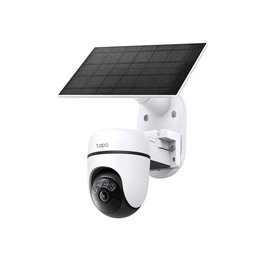 TP-Link Tapo TC90 Kit Caméra de Sécurité Extérieure avec Panneau Solaire, 2K QHD, Vision Nocturne Couleur, Détection IA, 360°