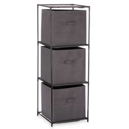 KIPIT Étagère à 3 tiroirs TNT Gris-Negro
