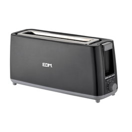 Edm Tostadora ranura larga black design 900W 7 posiciones bandeja migas calentar descongelar 38,4x11,5x17,2 cm
