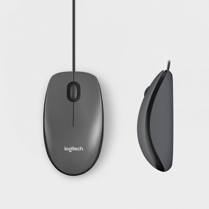 Logitech Souris M100 - Souris filaire USB ambidextre pour ordinateur, compatible Windows, macOS, Linux et Chromebook, design ergonomique