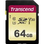 Transcend SDXC 500S 64 Go Class 10 UHS-I U3 V30