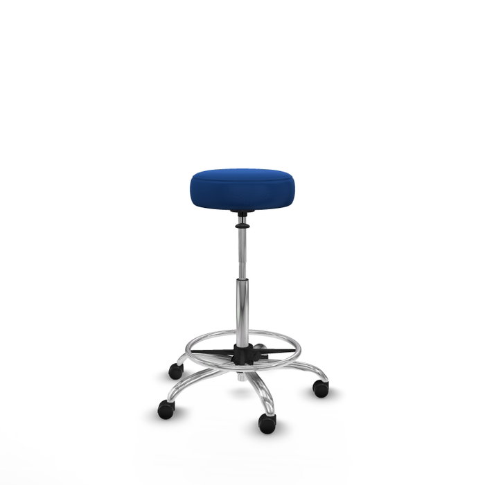 Tabouret Tolosa Pivotant Cuir écologique Non applicable Maille Bleu Structure chromée Sans accoudoirs Sans appui-tête Roulettes pour moquette Tabouret Tolosa Pivotant Cuir écologique Non applicable Maille Bleu Structure chromée Sans accoudoirs Sans appui-tête Roulettes pour moquette