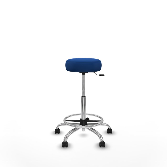 Tabouret Tolosa Pivotant Cuir écologique Non applicable Maille Bleu Structure chromée Sans accoudoirs Sans appui-tête Roulettes pour moquette Tabouret Tolosa Pivotant Cuir écologique Non applicable Maille Bleu Structure chromée Sans accoudoirs Sans appui-tête Roulettes pour moquette