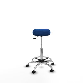 PIQUERAS Y CRESPO Tabouret Tolosa Pivotant Maille Bleu Structure Chromée