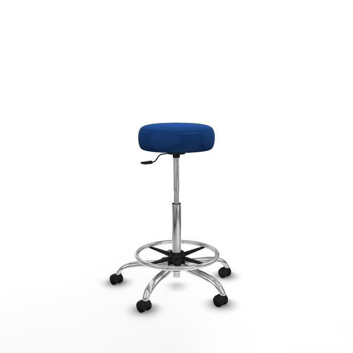 Tabouret Tolosa Pivotant Cuir écologique Non applicable Maille Bleu Structure chromée Sans accoudoirs Sans appui-tête Roulettes pour moquette Tabouret Tolosa Pivotant Cuir écologique Non applicable Maille Bleu Structure chromée Sans accoudoirs Sans appui-tête Roulettes pour moquette