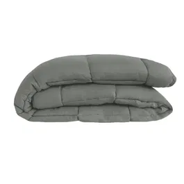 Toison d'Or - Couette Calgary - Microfibre polyester 400g/m² - Couette chaude gris et argent - 140 x 200 cm - Lavable en machine