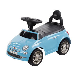 Fiat 500 Voiture à Pousser Bleue avec Volant Sonore et Musique par Tachan - Correpasillos pour Enfant 1 à 3 Ans (25 kg max)