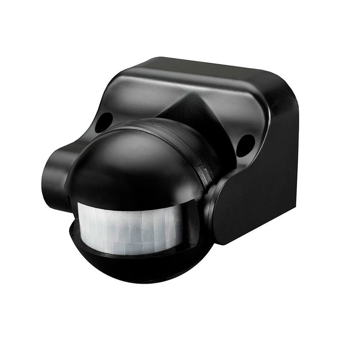 Edm Détecteur de mouvement avec régulateur nuit/jour orientable 180° IP44 noir, portée 12m Edm Détecteur de mouvement avec régulateur nuit/jour orientable 180° IP44 noir, portée 12m