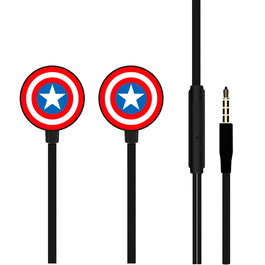 ERT GROUP Auriculares Marvel Captain America avec contrôleur multifonction et micro, câble 1,2 m, certificats CE