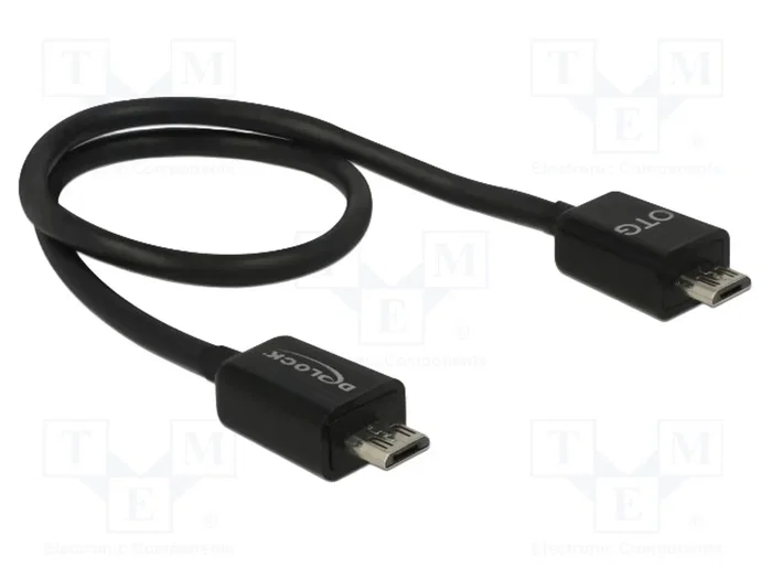 DELOCK Câble OTG USB 2.0 avec Micro-B de chaque côté, 300mm, noir DELOCK Câble OTG USB 2.0 avec Micro-B de chaque côté, 300mm, noir