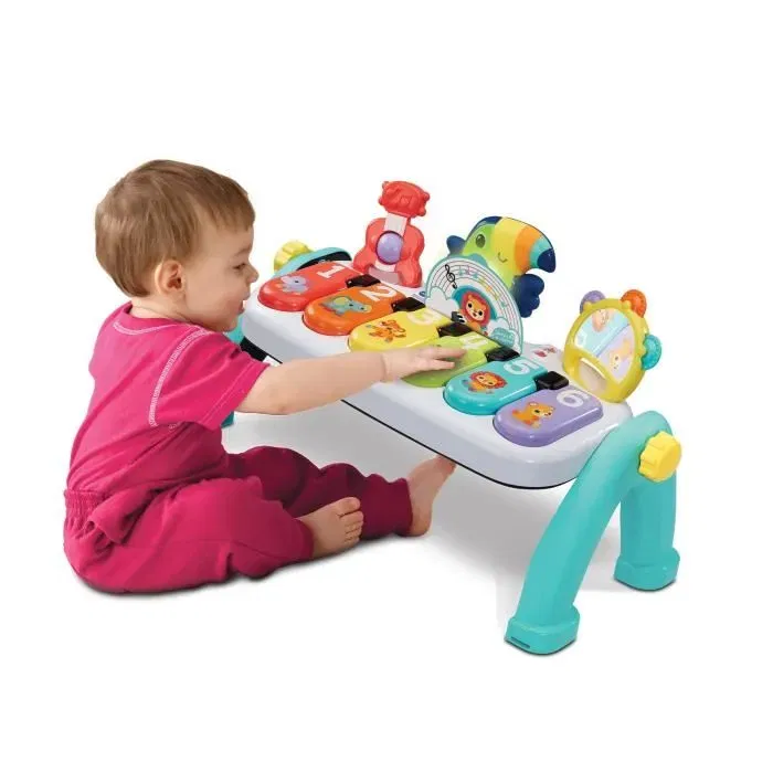 VTech Baby - Mon Super Piano des Découvertes, Jouet Musical Interactif pour Bébé 9-36 Mois, 6 Touches avec Notes, Animaux, Couleurs et Mélodies, Multicolore