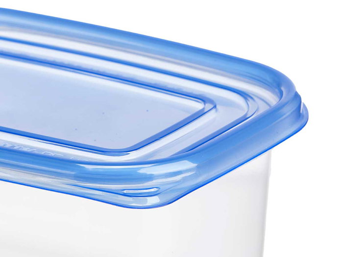 Leknes Lot de 8 Boîtes Rectangulaires 660 ml Couvercle, 16 x 14 x 12 cm, Plastique PP, Bleu et Transparent (Set de 8) Leknes Lot de 8 Boîtes Rectangulaires 660 ml Couvercle, 16 x 14 x 12 cm, Plastique PP, Bleu et Transparent (Set de 8)