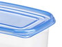 Leknes Lot de 8 Boîtes Rectangulaires 660 ml Couvercle, 16 x 14 x 12 cm, Plastique PP, Bleu et Transparent (Set de 8)