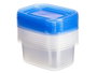 Leknes Lot de 8 Boîtes Rectangulaires 660 ml Couvercle, 16 x 14 x 12 cm, Plastique PP, Bleu et Transparent (Set de 8)