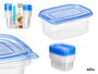 Leknes Lot de 8 Boîtes Rectangulaires 660 ml Couvercle, 16 x 14 x 12 cm, Plastique PP, Bleu et Transparent (Set de 8)