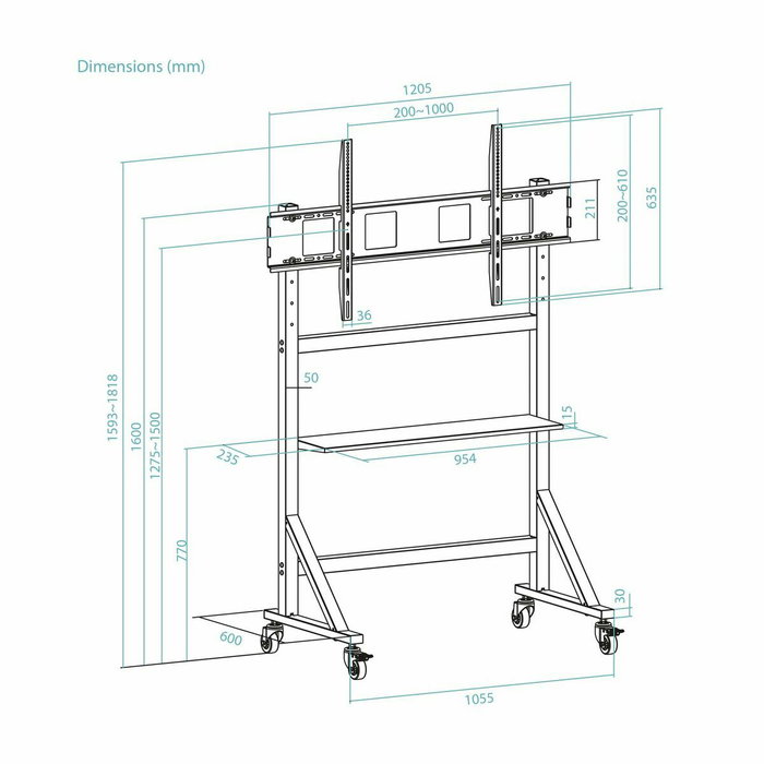 Support de TV TooQ FS20105M-B 60" 105" (1 Unité)