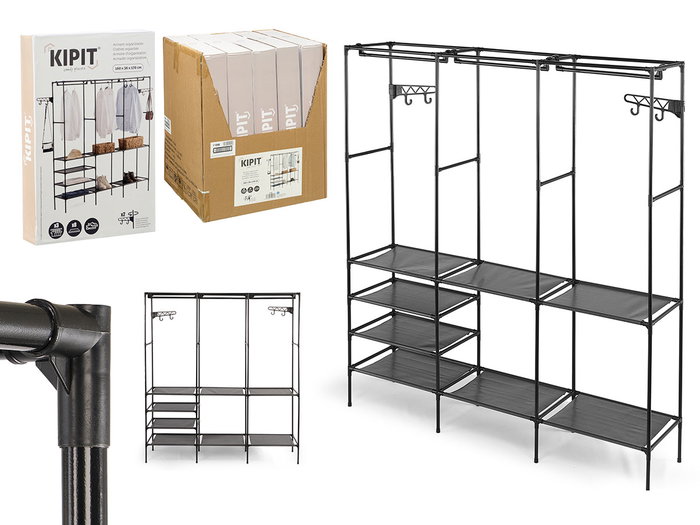 Kipit Armario Organizateur Triple Cintre 50x8x31 cm Noir Métal Plastique Tissu (Set de 5) Kipit Armario Organizateur Triple Cintre 50x8x31 cm Noir Métal Plastique Tissu (Set de 5)