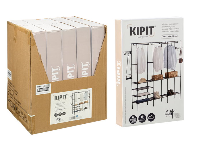 Kipit Armario Organizateur Triple Cintre 50x8x31 cm Noir Métal Plastique Tissu (Set de 5) Kipit Armario Organizateur Triple Cintre 50x8x31 cm Noir Métal Plastique Tissu (Set de 5)