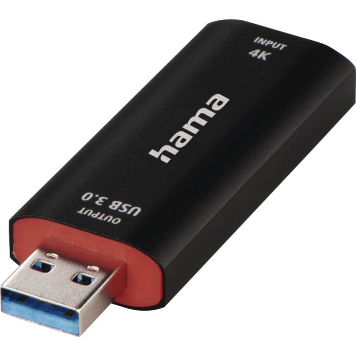 Hama Video Recording Stick USB - HDMI 4K - Noir / Rouge