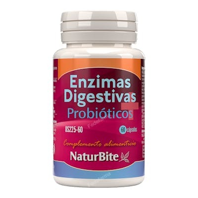 Naturbite Enzimes Digestives+Probiotiques, 60 gélules, complément alimentaire digestion Naturbite Enzimes Digestives+Probiotiques, 60 gélules, complément alimentaire digestion