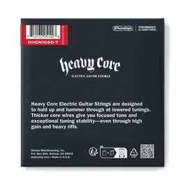 DUNLOPST Jeu de cordes électrique Nickel Heavy Core 7 cordes 10-60