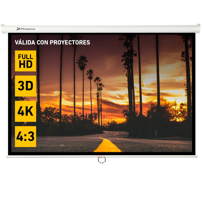 Phoenix Technologies Pantalla200/150 Écran de Projection Manuel 100 pouces 200x150 cm Format 4:3 pour Mur et Plafond Phoenix Technologies Pantalla200/150 Écran de Projection Manuel 100 pouces 200x150 cm Format 4:3 pour Mur et Plafond