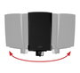 B-Tech BT77 Support mural pour enceintes avec serrage latéral réglable, inclinaison +/-10°, rotation 360°, charge max 25kg, serrage 135-280mm, finition noire