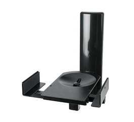 B-Tech BT77 Support mural pour enceintes avec serrage latéral réglable, inclinaison +/-10°, rotation 360°, charge max 25kg, serrage 135-280mm, finition noire