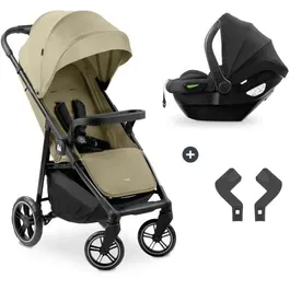 Hauck Shop N Care - Ensemble de voyage 2-en-1 poussette et siège auto pour bébé, coloris Olive, 4 roues, protection UPF50+, 8.5 kg