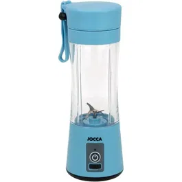 Jocca SWEET - Blender portable rechargeable avec câble USB - 380 ml, batterie 2000 mAh, 4 lames en acier inoxydable, bleu