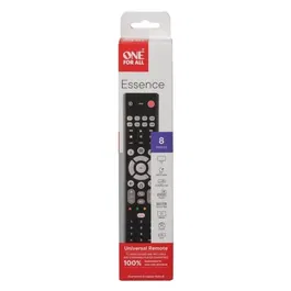 One For All Télécommande Universelle Essence Basic 8 en 1, Réf. URC1282, Compatible avec la Télévision, Le Lecteur DVD et Plus