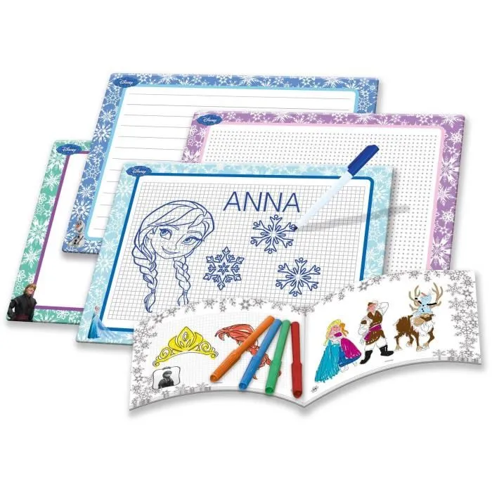 LISCIANIGIOCHI Kit de Dessin Ardoises et Feutre Effaçable La Reine des Neiges (Frozen) pour Enfants - Apprentissage Ludique LISCIANIGIOCHI Kit de Dessin Ardoises et Feutre Effaçable La Reine des Neiges (Frozen) pour Enfants - Apprentissage Ludique