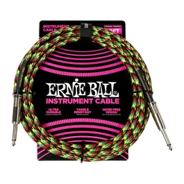 ERNIEBALL Câble d'instrument tressé Jack-Jack SS 3 m
