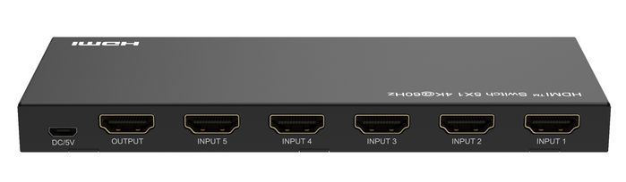 MicroConnect MC-HDMISWITCH0501-4K Commutateur HDMI 4K@60Hz 5x1 avec télécommande