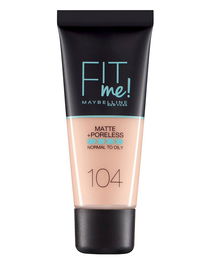 Maybelline Fit Me Matte + Poreless Fond de teint liquide - 104 Ivoire doux 30 ml - Teint mat et lisse