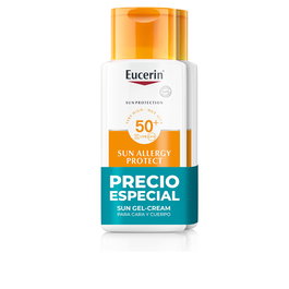 Eucerin Crème-Gel Fluide Protectrice Anti-Allergies Solaires SPF50+, 2 x 150 ml, Formule Ultra-Légère et Non Grâce, pour une Protection Quotidienne