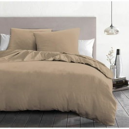 Home Linge Passion Parure de couette 3 pièces Beige Microfibre 220 x 240 cm